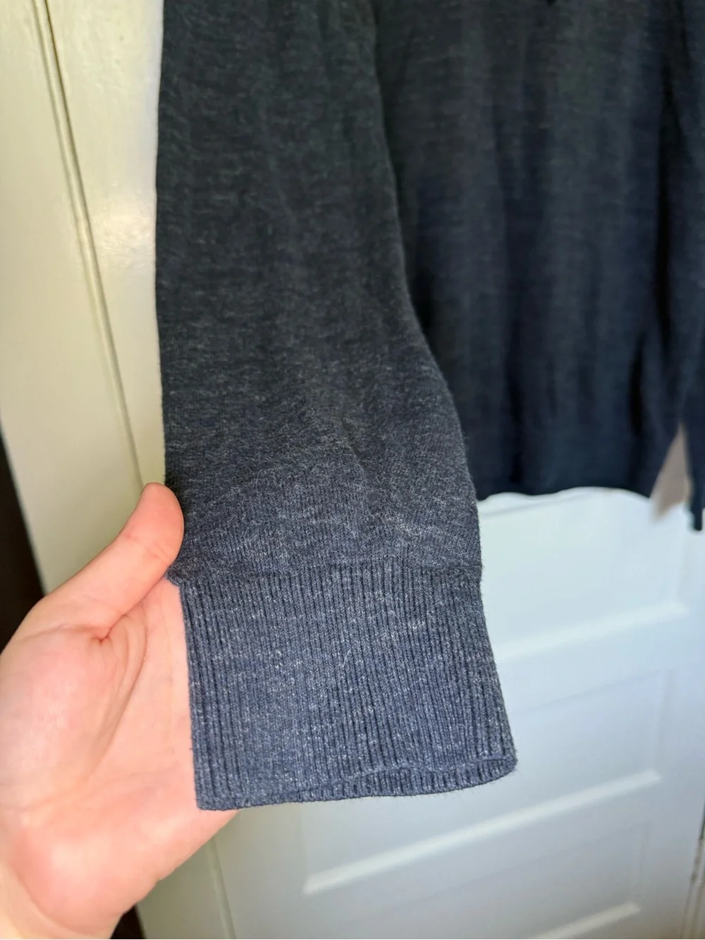 Banana Republic Blue Organic Cotton Cowl Neck Sweater Lightweight Knit Sz L Tall
